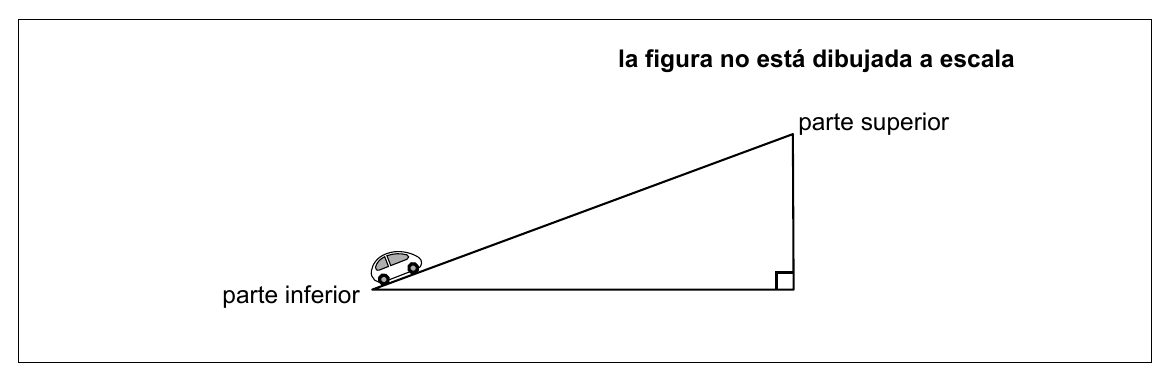 Diagrama de la carretera con longitud de 161 m y angulo de elevacion de 16.3 grados.