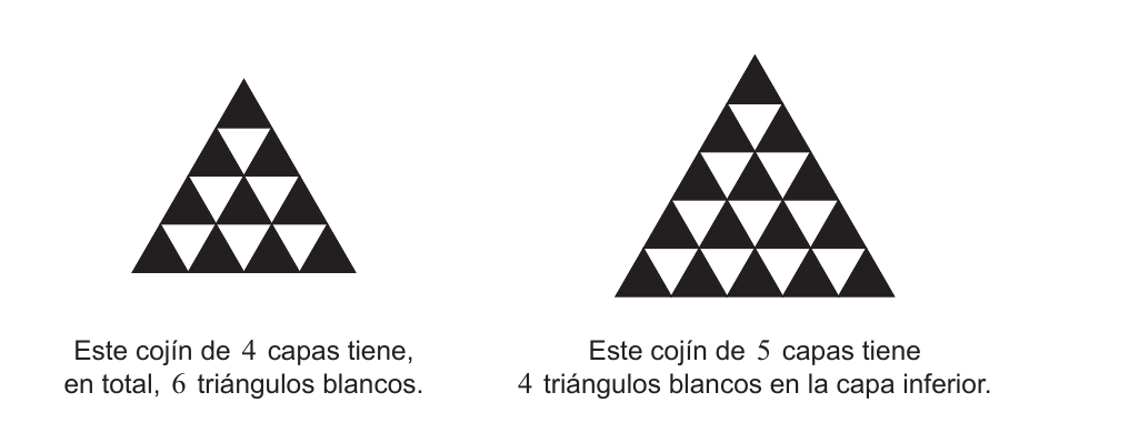 Secciones transversales con triángulos blancos y negros para 4 y 5 capas.