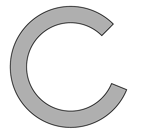 Logotipo en forma de letra C sombreada